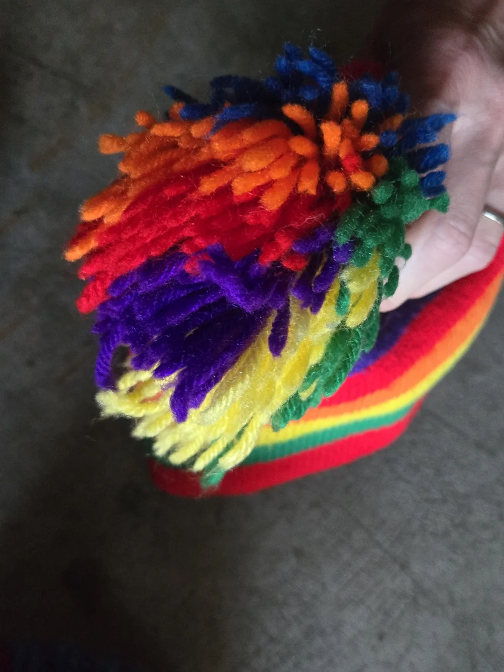 Vintage Kids Knit 3 Hat Bundle  Hats Colorblock Rainbow Blue 3T-6